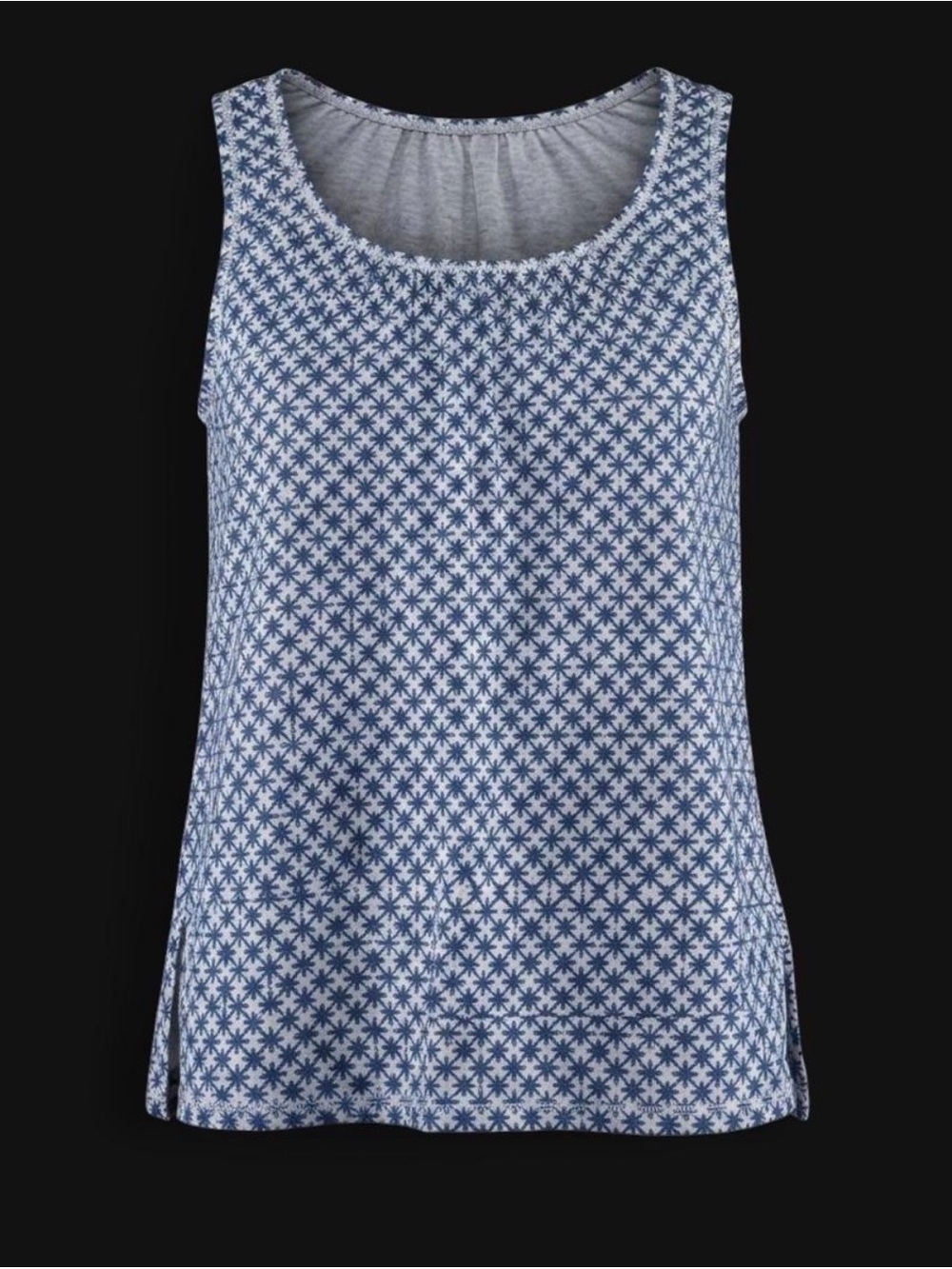 Merona Blue & White Geometric Star Print Sleeveless Tank Top - Size XL